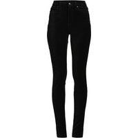 Plus Slim Leg Velvet Jeans, High Waisted