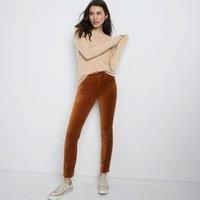 Plus Slim Leg Velvet Jeans, High Waisted