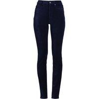 Plus Slim Leg Velvet Jeans, High Waisted