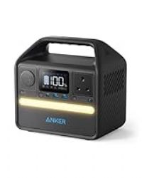 Anker Portable Power Station 256Wh, 521 Portable Generator, 200W 5-Port Outdoor Generator with 1 AC Outlets, 60W USB-C PD Output, LiFePo4 Battery Pack, LED Light For Camping, RV, Power Outage and More