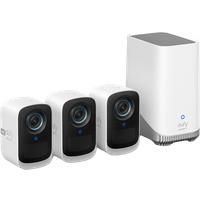 eufy security S300 eufyCam 3C 3-Cam Kit Security Camera Outdoor Wireless, 4K Camera, Expandable Local Storage Up To 16TB, Face Recognition AI, Spotlight, Color Night Vision, No Monthly Fee