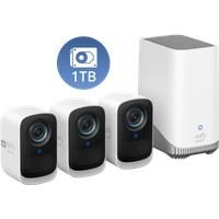 eufyCam S300 (eufyCam 3C) 3-Cam Kit +1 TB Hard Drive White