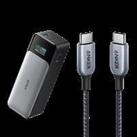 Anker 765 USB-C to USB-C Cable (140W Nylon) and Anker 737 Power Bank (PowerCore 24K) Black