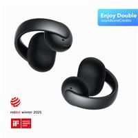 soundcore AeroClip by Anker, Open-Ear Earbuds, Clip-On Headphones, Adaptive Comfort, Clear Calls with 4 Mics and AI, Stable Fit, 12mm Drivers for Crisp Sound, Open-Ring Design (Midnight Black)