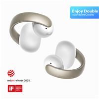 soundcore AeroClip by Anker, Open-Ear Earbuds, Clip-On Headphones, Adaptive Comfort, Clear Calls with 4 Mics and AI, Stable Fit, 12mm Drivers for Crisp Sound, Open-Ring Design (Champagne Mist)