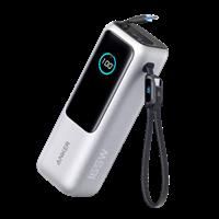 Anker Power Bank (25K, 165W, Built-In and Retractable Cables) Silver