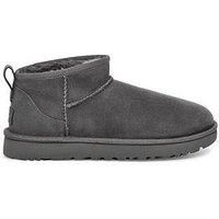 Scarpa Donna UGG Ultra Mini Boot in Leather, Montone Light Brown D21UG28, grey, 4 UK