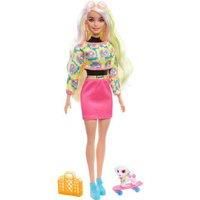 Barbie Color Reveal Totally Neon Fashions Doll with Yellow-Streaked Platinum Hair & 25 Surprises Including Color Change, Gift for Kids