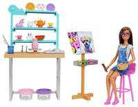 Barbie Relax and Create Art Studio, Barbie Doll (11.5 inches), 25+ Creation Accessories for Pottery Making & Painting, Kids 3 to 7 Years Old