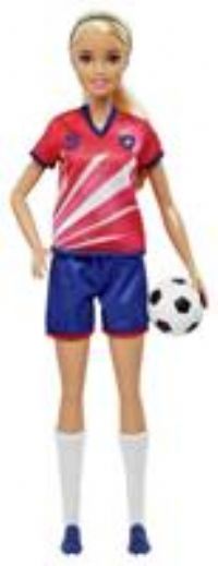 Barbie Soccer Doll, Blonde Ponytail, Colorful #9 Uniform, Soccer Ball, Cleats, Tall Socks, Great Sports-Inspired Gift for Ages 3 and Up, HCN17