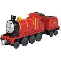 Fisher-Price Thomas & Friends die-cast push-along James toy train engine for preschool kids ages 3+