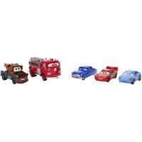 Disney Pixar Cars Vehicle 5-Pack Collection - Set of 4 Cars & 1 Fire Truck - Fold-Out Flo/'s Café - Storytelling Pieces Included - Gift for Kids 3+ - HFN81