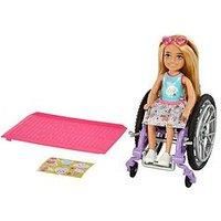 Barbie Chelsea Doll & Wheelchair, with Chelsea Doll (Blonde), in Skirt & Sunglasses, with Ramp & Sticker Sheet, Toy for 3 Year Olds & Up