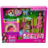 Barbie Skipper Babysitters Inc. Bounce House Playset with Skipper Babysitter Doll, Toddler Doll, Swing & Accessories, Toy for 3 Year Olds & Up