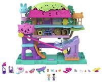 Polly Pocket Pollyville Pet Adventure Treehouse, 5 Floors, 15+ Play Pieces: 2 Dolls, Vehicle, 4 Animals & More, Great Gift for Ages 4 Years Old & Up