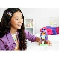BARBIE BRAND Extra Minis Doll #7 (5.5 in) Wearing Color-Block Hoodie Dress & Boots, with Doll Stand & Accessories, Toy for Kids Ages 3 Years Old & Up, Multicolor, HJK66