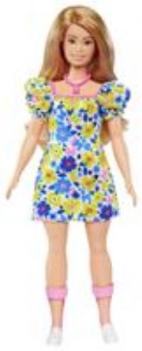 Barbie Fashionistas Doll # 208, Barbie Doll with Down Syndrome Wearing Floral Dress, Created in Partnership with the National Down Syndrome Society, HJT05