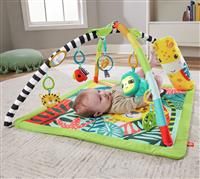 Fisher-Price 3-in-1 Baby Gym, Newborn to Toddler Tummy Time Play Mat with 5 Sensory Toys Lights & Sounds and Adjustable Arch, Rainforest