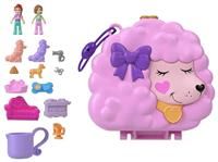 Polly Pocket Dolls and Playset, Animal Toys, Groom & Glam Poodle Compact Playset with Water Play and 2 Color-Change Pieces, HKV35