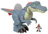 Imaginext Jurassic World Dinosaur Toy, Ultra Snap Spinosaurus with Lights Sounds and Chomping Action plus Figure for Preschool Play, HML41