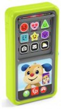 £Fisher-Price Baby to Toddler Learning Toy Phone with Lights and Music, 2-in-1 Slide to Learn Smartphone, UK English Version££