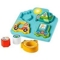 Fisher-Price Baby Sorting Toy Shapes & Sounds Vehicle Puzzle with Music & Lights for Fine Motor Play, Ages 9M+, HRP31