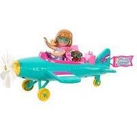 Barbie Chelsea Can Be… Doll & Plane Playset, 2-Seater Aircraft with Spinning Daisy Propellor & 7 Accessories, Including Puppy & Stickers, HTK38