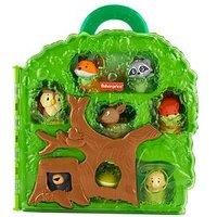 Fisher-Price Little People Toddler Toy Forest Friends Carry Case Playset with Animal Figures for Pretend Play Kids Ages 1+ Years, HWB29