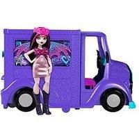 Monster High Draculaura Doll and Playset, Fangtastic Rockin’ Food Truck with Pullout Stage Transformation and 13+ Food and Music Themed Accessories, HXH83