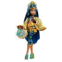 Monster High Cleo De Nile Doll with Glam Monster Fest Outfit and Festival Themed Accessories like Snacks, Band Poster, Statement Bag and More, HXH81