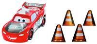 Mattel Disney and Pixar Cars Lightning McQueen Toy Vehicle & Accessories, Global Racers Cup Drift & Race Car with 4 Cones & 2 Modes of Play, HXJ34