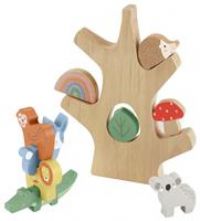 Fisher-Price Stacking Toy Wooden Balance Tree, 10 Wood Pieces for Developmental Play for Preschool Kids Ages 3+ Years, HXT87