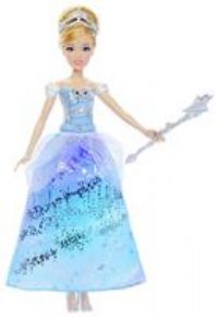 Mattel Disney Princess Cinderella Light-Up Dress Fashion Doll with Sounds & Magic Wand Activation, Enchanted Ballgown Cinderella Inspired by Movie, JBF94