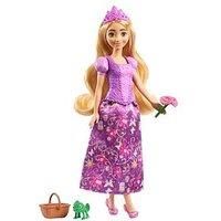 Mattel Disney Princess Toys, Rapunzel Fashion Doll with 2 Looks, 9 Accessories, 2 Snap-On Bodices & 2 Skirts, 2-in-1 Stories Inspired by Disney Tangled, JBG09
