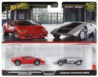 Hot Wheels Premium Car Culture 2-Pack of 1:64 Scale Vehicles, Unique Pairings, Real Riders Tires, Metal/Metal Chassis, Toy for Collectors, JBL02