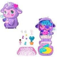 Polly Pocket Dolls & Playset, Cozy Dreamland Lamb Compact, Travel Toy with 1 Micro Doll, Pet Unicorn, Food & Fashion Styling Accessories, JCB15