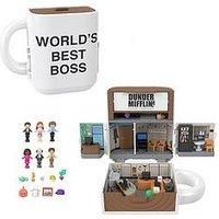 Polly Pocket x The Office Compact Playset 6 Character Dolls and 9 Accessories, Collectible Partnership Toy, Coffee Mug Exterior, JCC19