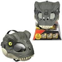 Mattel Jurassic World Rebirth T-Rex Rage N Roar Mask with LED Light Up Eyes, Blink Action with 3 Level Aggression Effect, Dinosaur Costume Headgear Toy