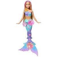 Barbie Mermaid Toy Dolls with Surprise Magic Blooming Flowers Feature, Ombre Tails, Pearl Headband Accessory & Long Blonde Hair with Pink Highlights, JDM72