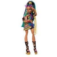 Monster High Nefera De Nile Doll, Royal Mummy in Dress with Pet Scarab Lavish and 7 Accessories like Purse, Laptop, Sunglasses, Drink and Snacks, JDR48