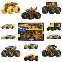Hot Wheels Toy Cars & Trucks, Monster Trucks Trophy Champions Collection with Die-Cast Bigfoot, 5-Alarm, Bone Shaker, Mega-Wrex & Tiger Shark & 6 Cars, JDW07