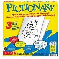 Mattel Games Pictionary Family Board Game for Kids, Adults and Game Night for 2 Teams with Erasable Markers, Boards and Sand Timer, JDX96