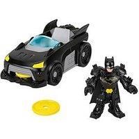 Fisher-Price Imaginext DC Super Friends Metal Force Batmobile Toy Car, 3-inch Batman Action Figure & Accessories Set, Includes Launcher & 2 Discs, JFJ68