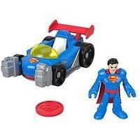 Fisher-Price Imaginext DC Super Friends Metal Force Supermobile Toy Car, 3-inch Superman Action Figure & Accessories Set, Includes Launcher & 2 Discs, JFJ69