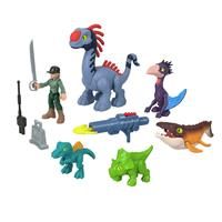 Fisher-Price Imaginext Jurassic World Rebirth Action Figure Set with 1 3-inch Human, 5 Dinosaurs, Toy Launcher & Accessories, JFR25