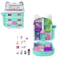 Polly Pocket Micro Dolls And Playset, Gabby'S Dollhouse Compact With 9 Accessories & Pet Cat Friends
