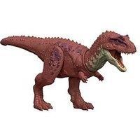 £Mattel Jurassic World Rebirth Wild Roar Dinosaur Toy, Aucasaurus with Tail Controlled Chomp, Posable Multi Direction Attack & Sound, Digital Play, JGB88