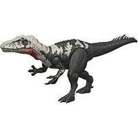 £Mattel Jurassic World Rebirth Gigantic Thrashers Dinosaur Figure, Chilantalsaurus Large Species Toy, 2 Rampage Attacks, Digital Play, JGB95