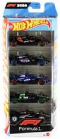 Hot Wheels Toy Cars Formula 1 5-Pack, Set of 5 1:64 Scale Die-Cast Vehicles Featuring F1 Racing Team Decos, Collectible Race Cars, JGF58