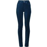 Plus Slim Leg Velvet Jeans, High Waisted